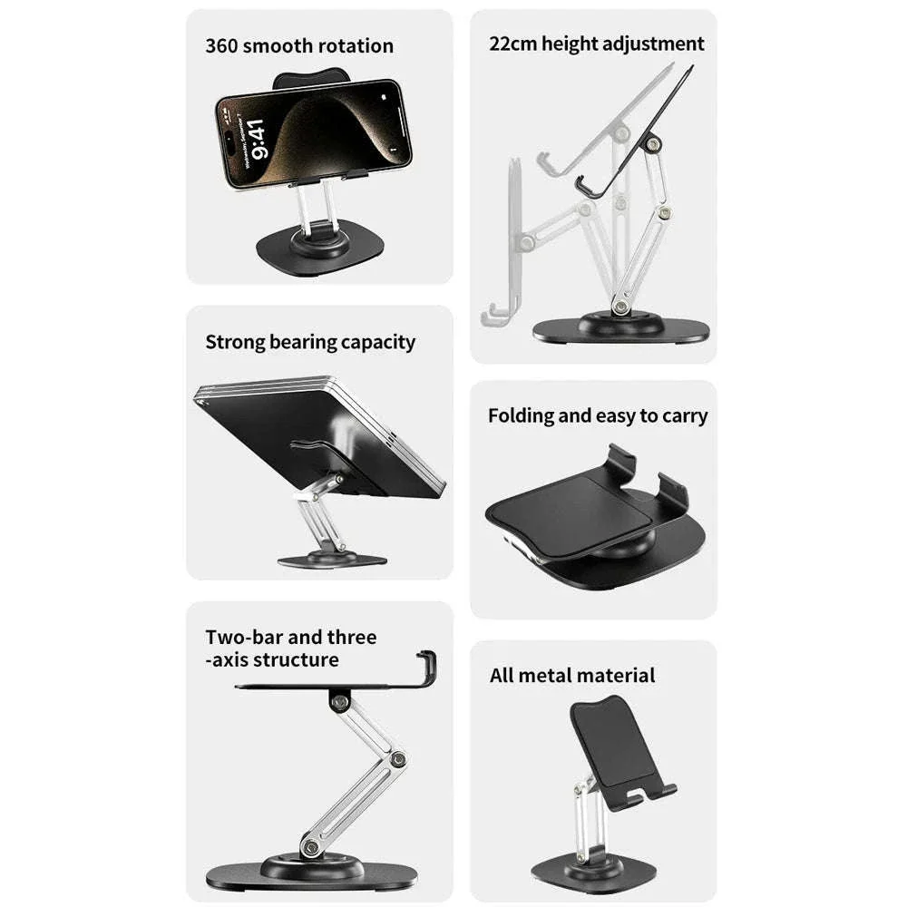 360° Adjustable Tablet & Phone Stand with Foldable Arm - Image 7