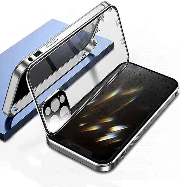 360° Privacy Magnetic Glass Case with Lens Protection for iPhone