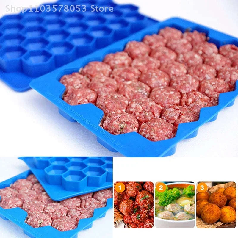 37-Grid Silicone Meatball Mold with Lid for Fast Meal Prep