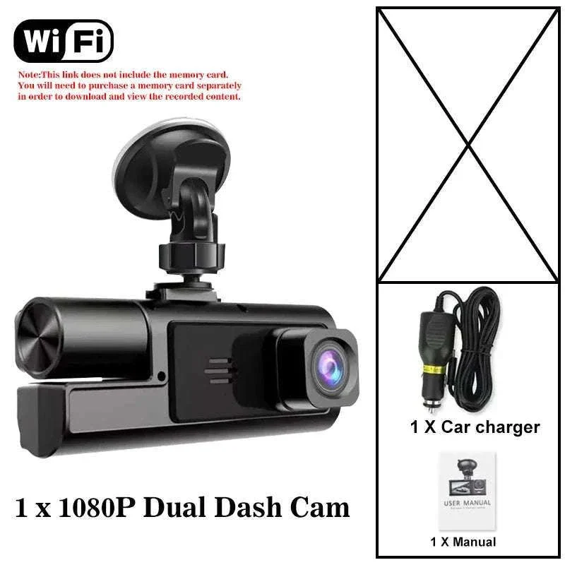 3 Channel WiFi Dash Cam Front Inside Rear 1080P Night Vision DVR - Image 16