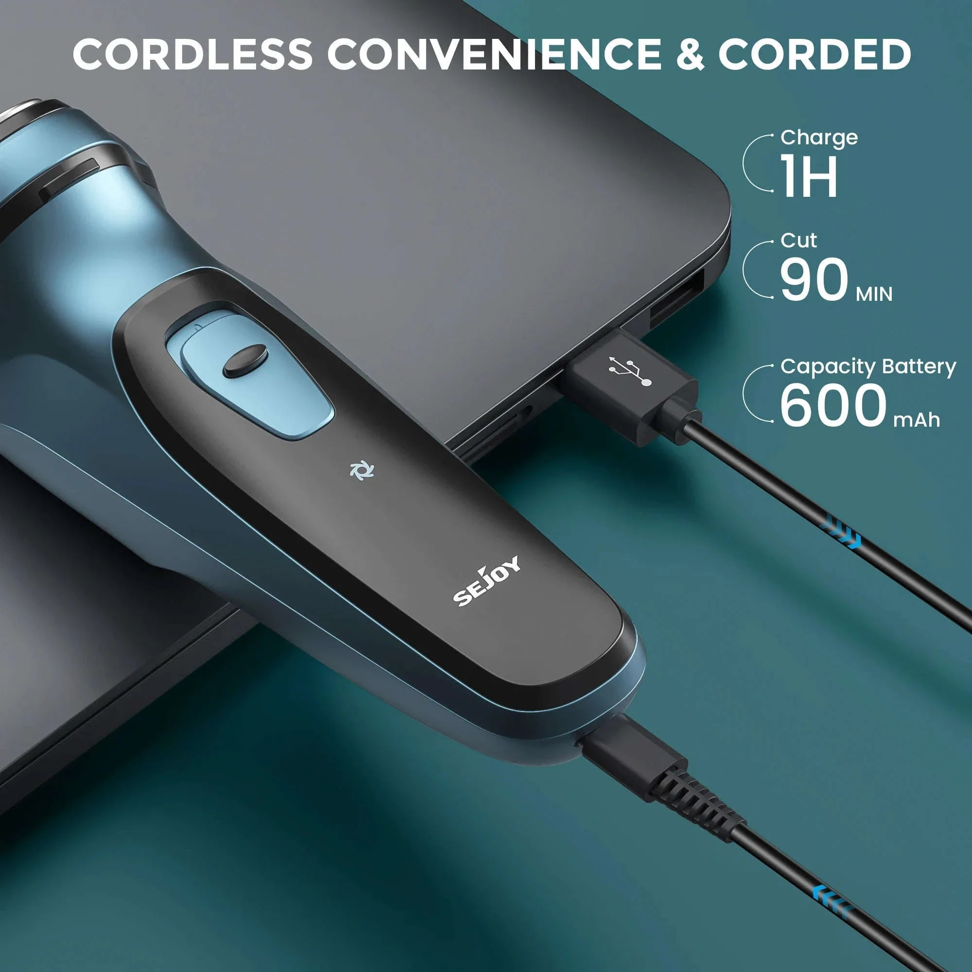 3D Floating Electric Shaver for Men with Trimmer, Rechargeable - Image 15