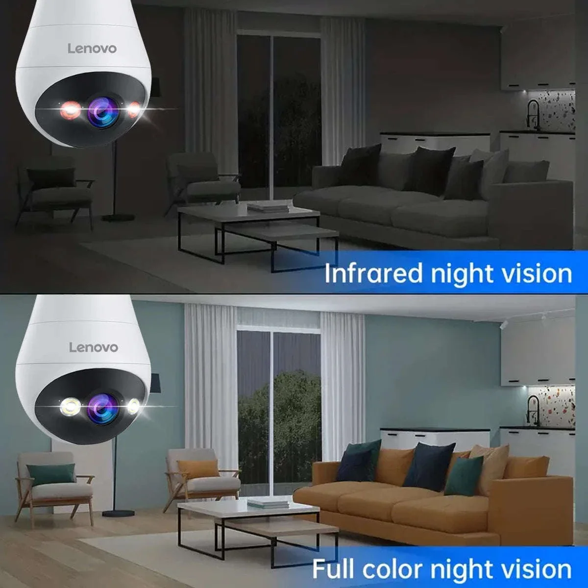 3MP WiFi Bulb Security Camera with 360° View & Night Vision - Image 5