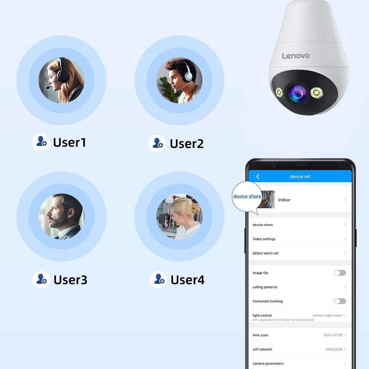 3MP WiFi Bulb Security Camera with 360° View & Night Vision - Image 8