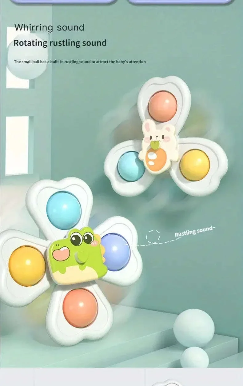 3-Piece Suction Cup Spinner Toy for Bath Time Play - Image 10