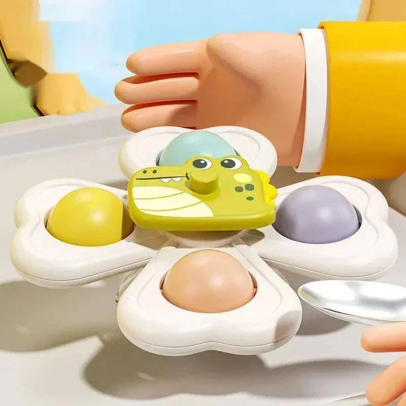 3-Piece Suction Cup Spinner Toy for Bath Time Play - Image 4