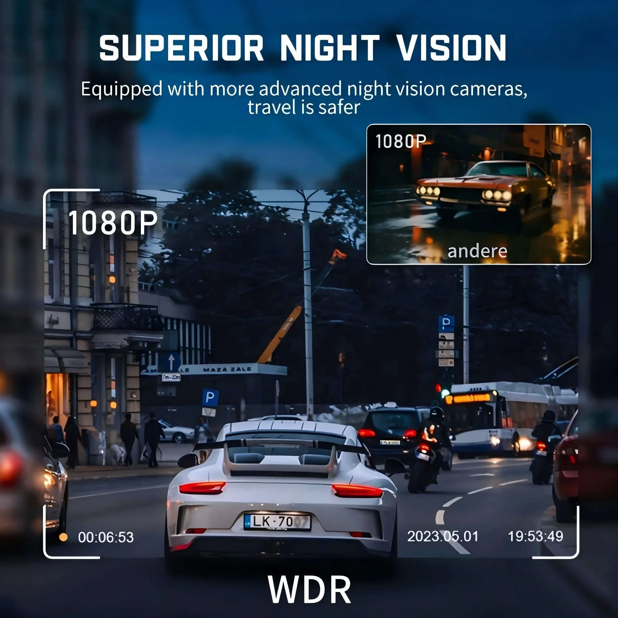 4-Channel Dash Cam 1080P WiFi Car DVR with Night Vision - Image 5