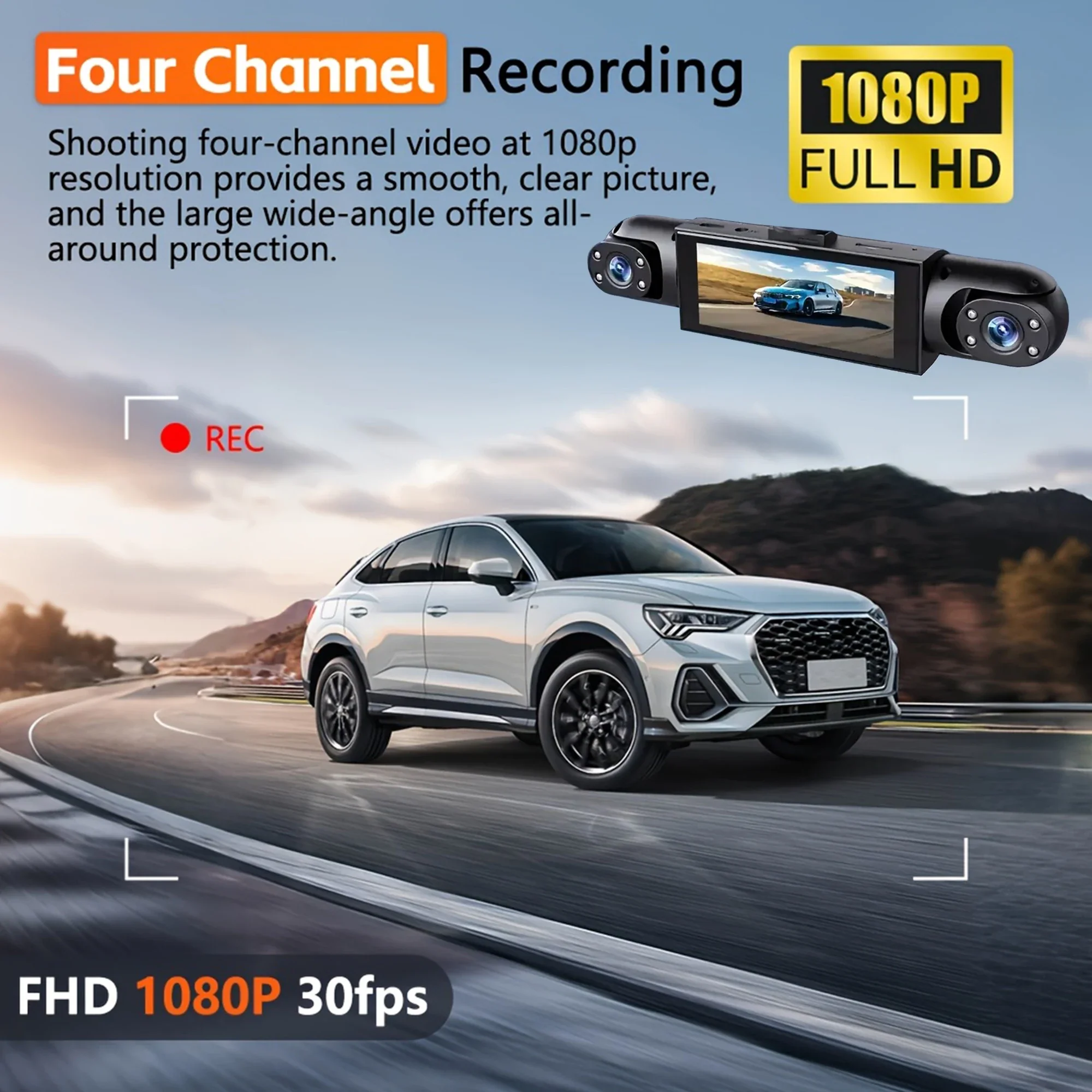 4 Channel Dash Cam 360° Car Video Recorder with Night Vision and Parking Monitor - Image 4