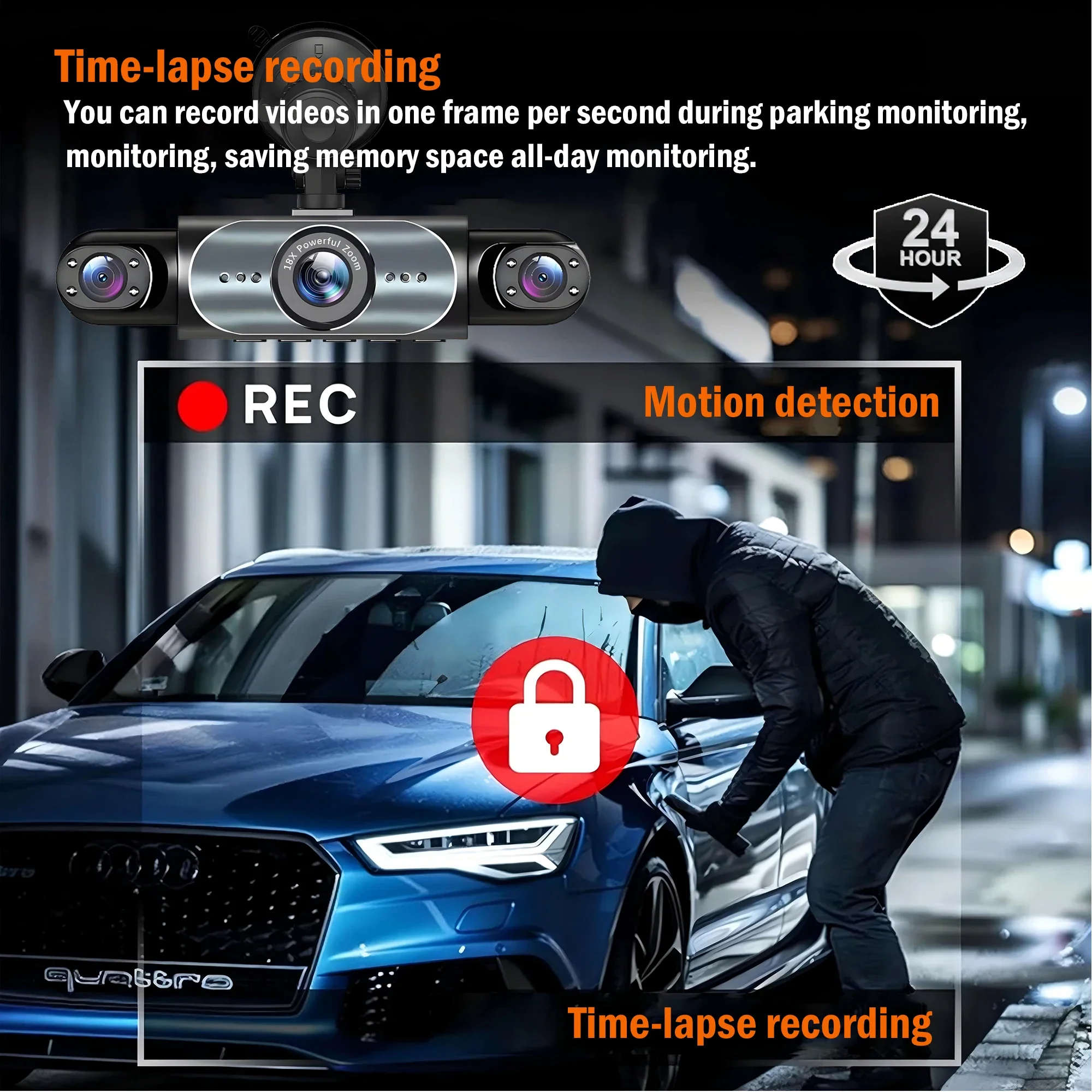 4 Channel Dash Cam 360° Car Video Recorder with Night Vision and Parking Monitor - Image 5