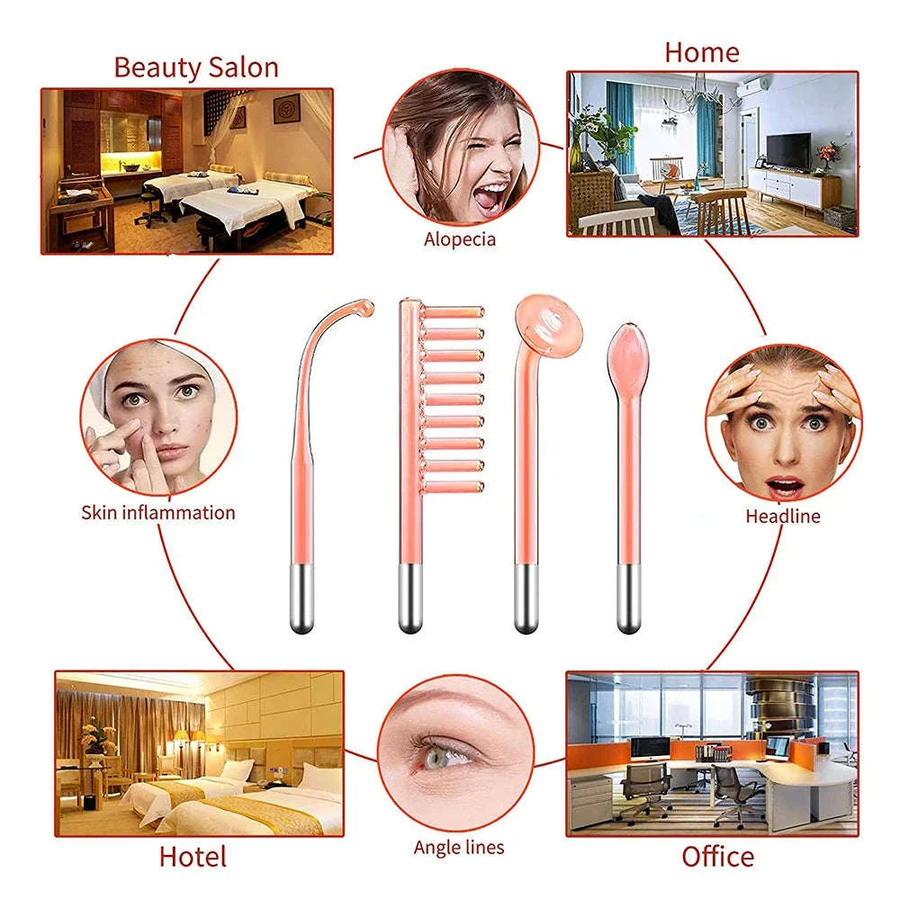 4-in-1 High Frequency Facial Wand for Acne, Wrinkles & Skin Tightening - Image 3