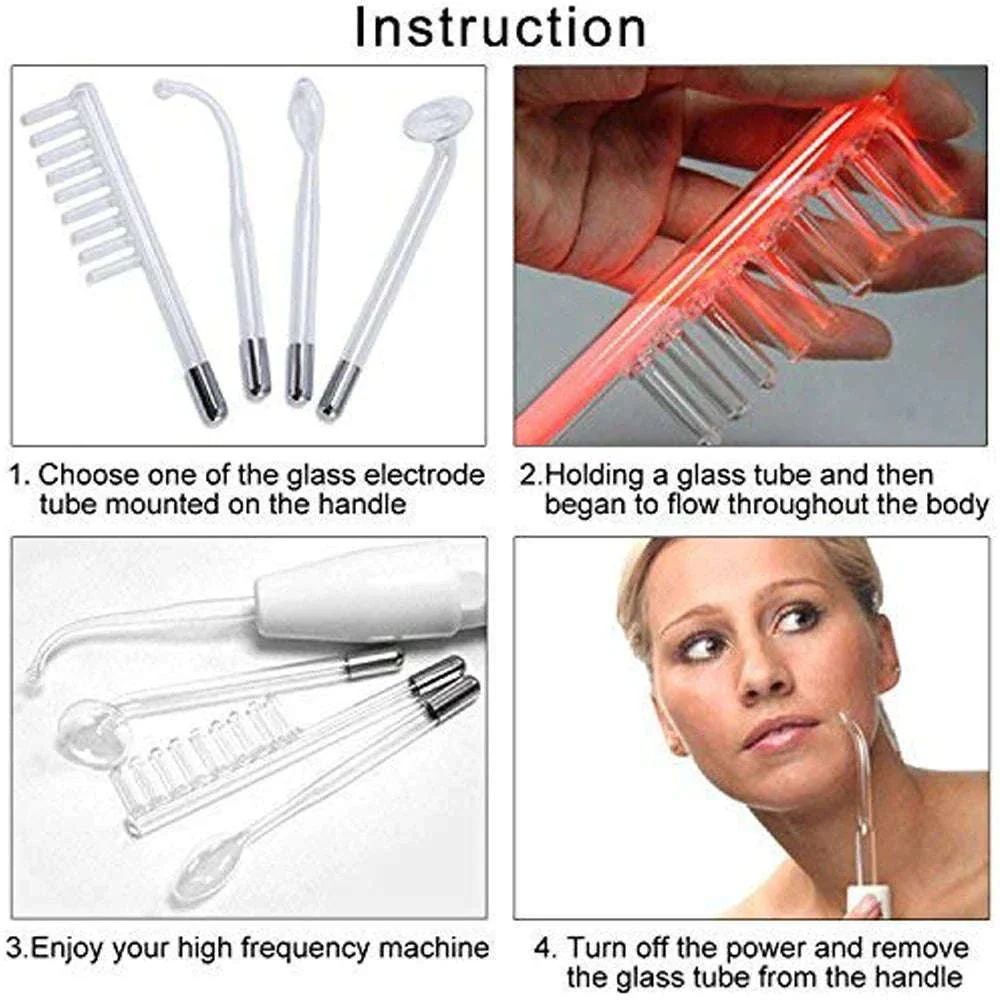 4-in-1 High Frequency Facial Wand for Acne, Wrinkles & Skin Tightening - Image 6