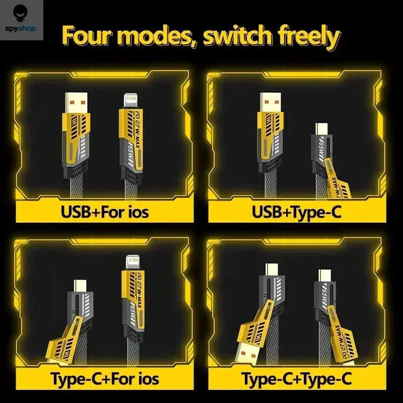 4 in 1 Fast Charging Data Cable with PD 27W and 65W - Image 6