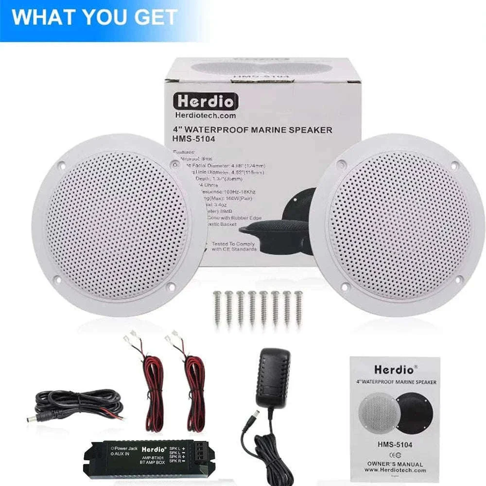 4" Bluetooth Ceiling Speakers 160W Waterproof Set for Home & Outdoor