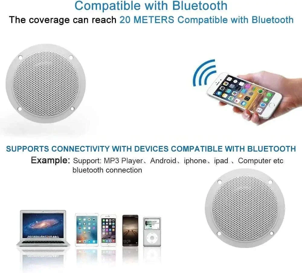 4" Bluetooth Ceiling Speakers 160W Waterproof Set for Home & Outdoor - Image 3