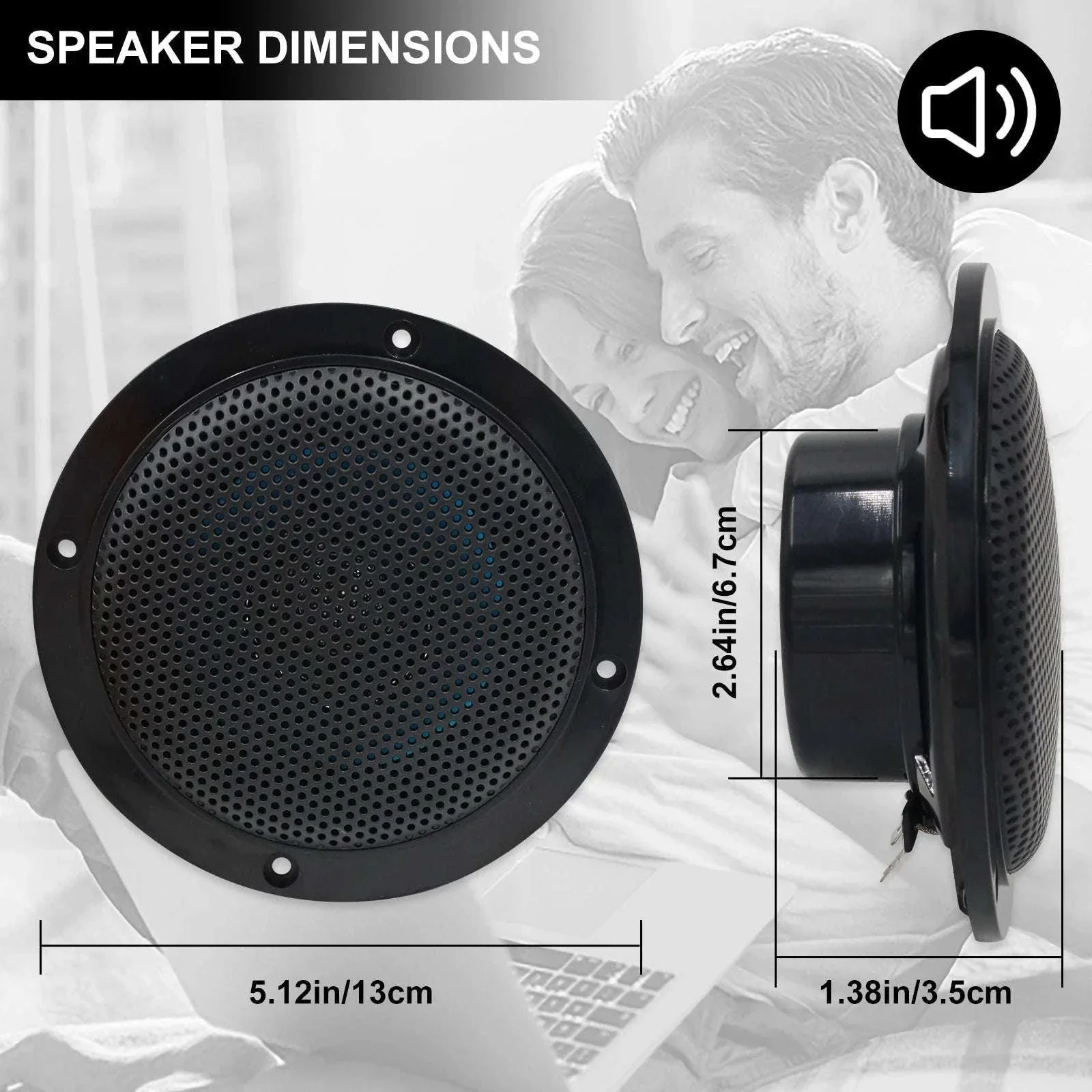 4" Bluetooth Ceiling Speakers 160W Waterproof Set for Home & Outdoor - Image 4