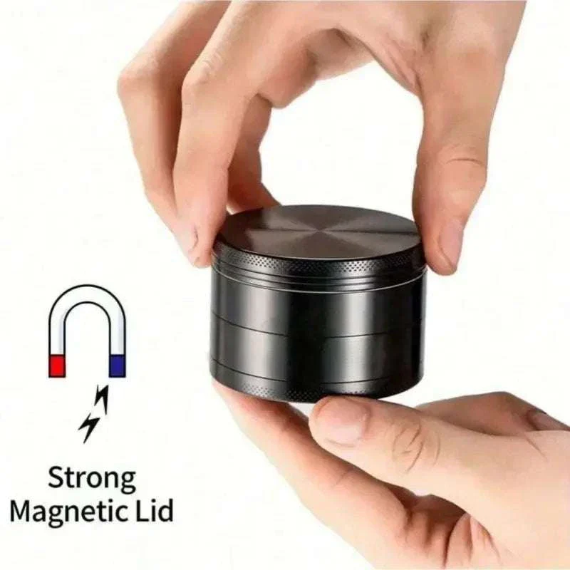 4-Layer Metal Herb Grinder with Magnetic Lid – Manual Spice Mill - Image 12