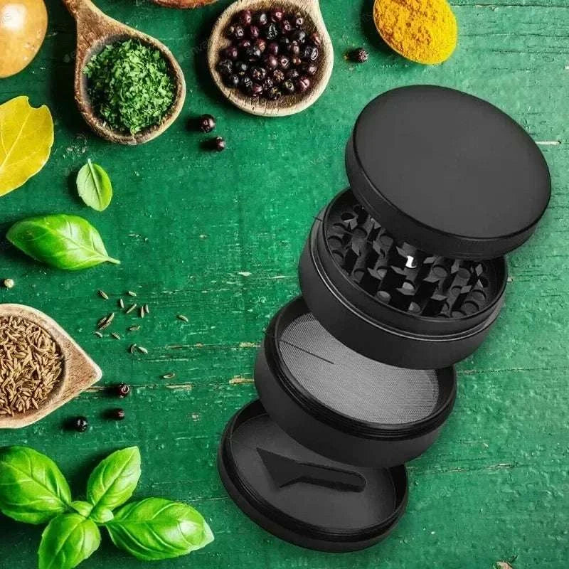 4-Layer Metal Herb Grinder with Magnetic Lid – Manual Spice Mill - Image 13