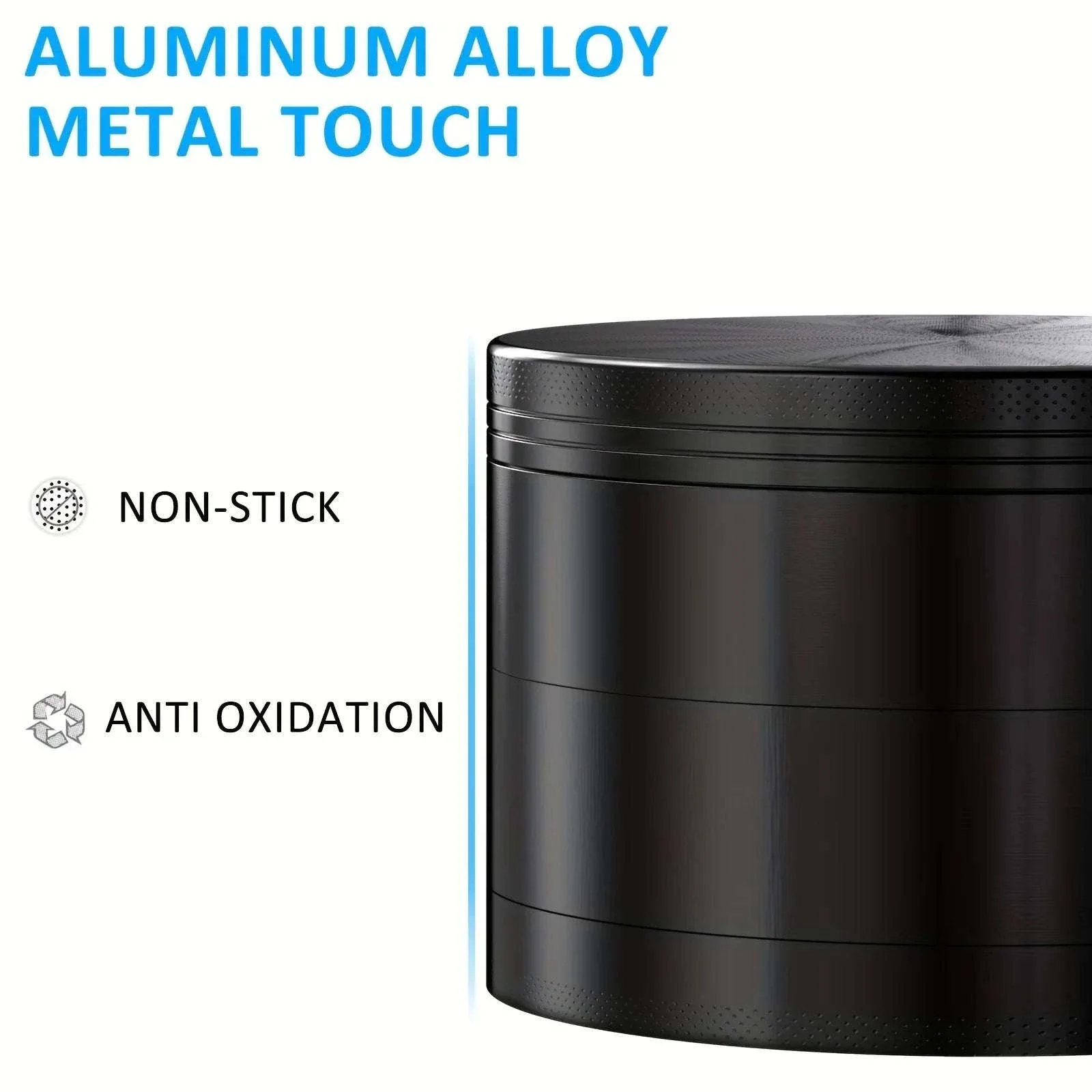 4-Layer Metal Herb Grinder with Magnetic Lid – Manual Spice Mill - Image 3