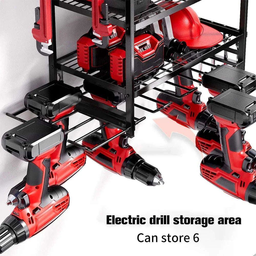4-Layer Wall Mounted Tool Organizer Cabinet with Pegboard Storage - Image 3