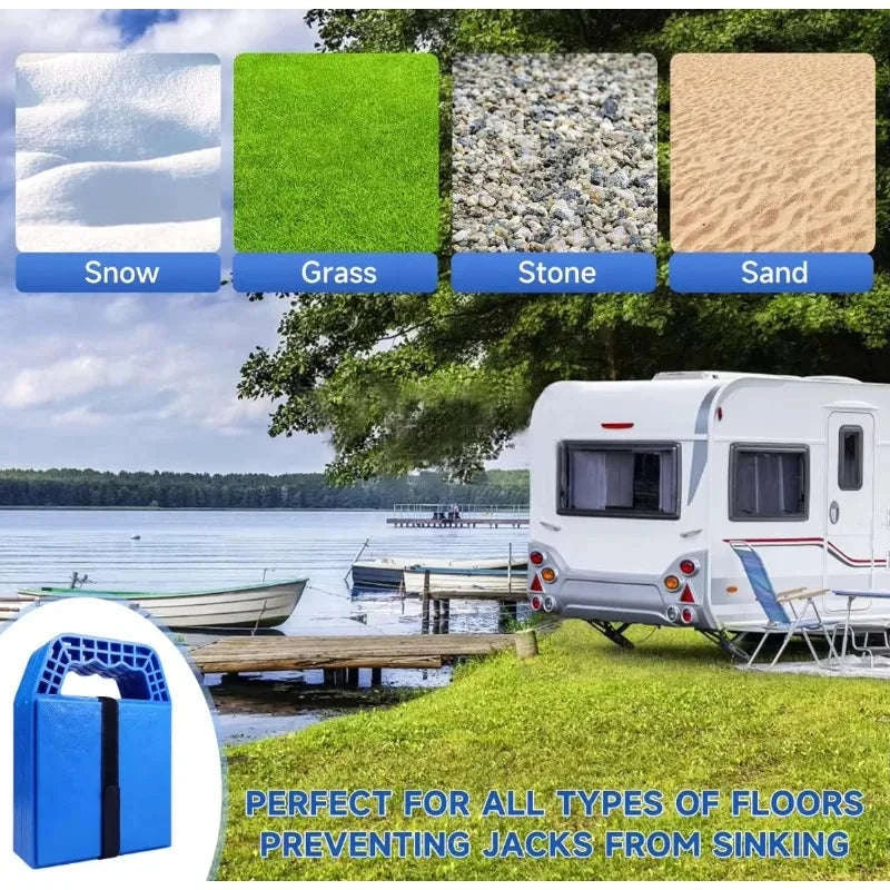4-Pack RV Stabilizing Jack Pads with Handle for Camper and Travel Trailer - Image 5