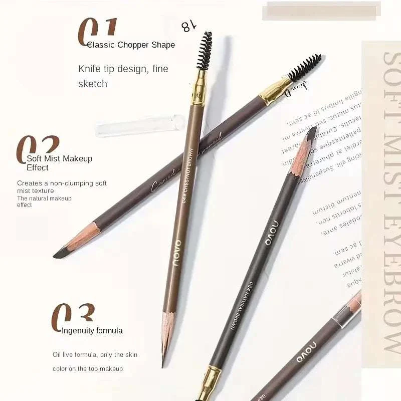 4 Pack Waterproof Eyebrow Pencils with Spoolie for Natural Brows - Image 5