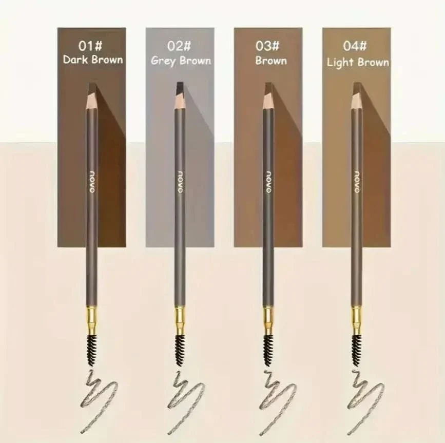 4 Pack Waterproof Eyebrow Pencils with Spoolie for Natural Brows - Image 7