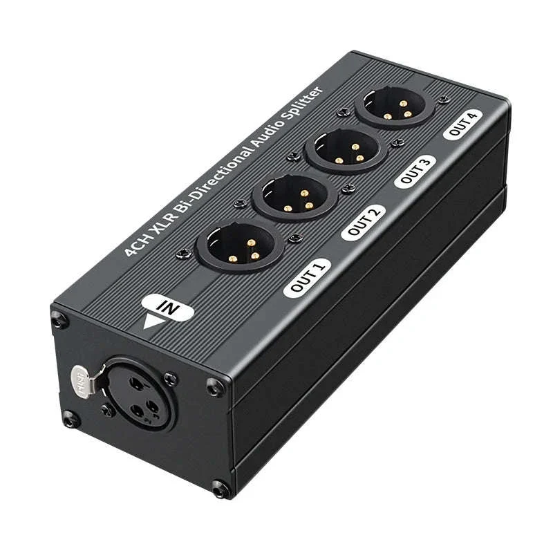4-Way XLR Balanced Audio Splitter Box – 1 Input to 4 Outputs - Image 6