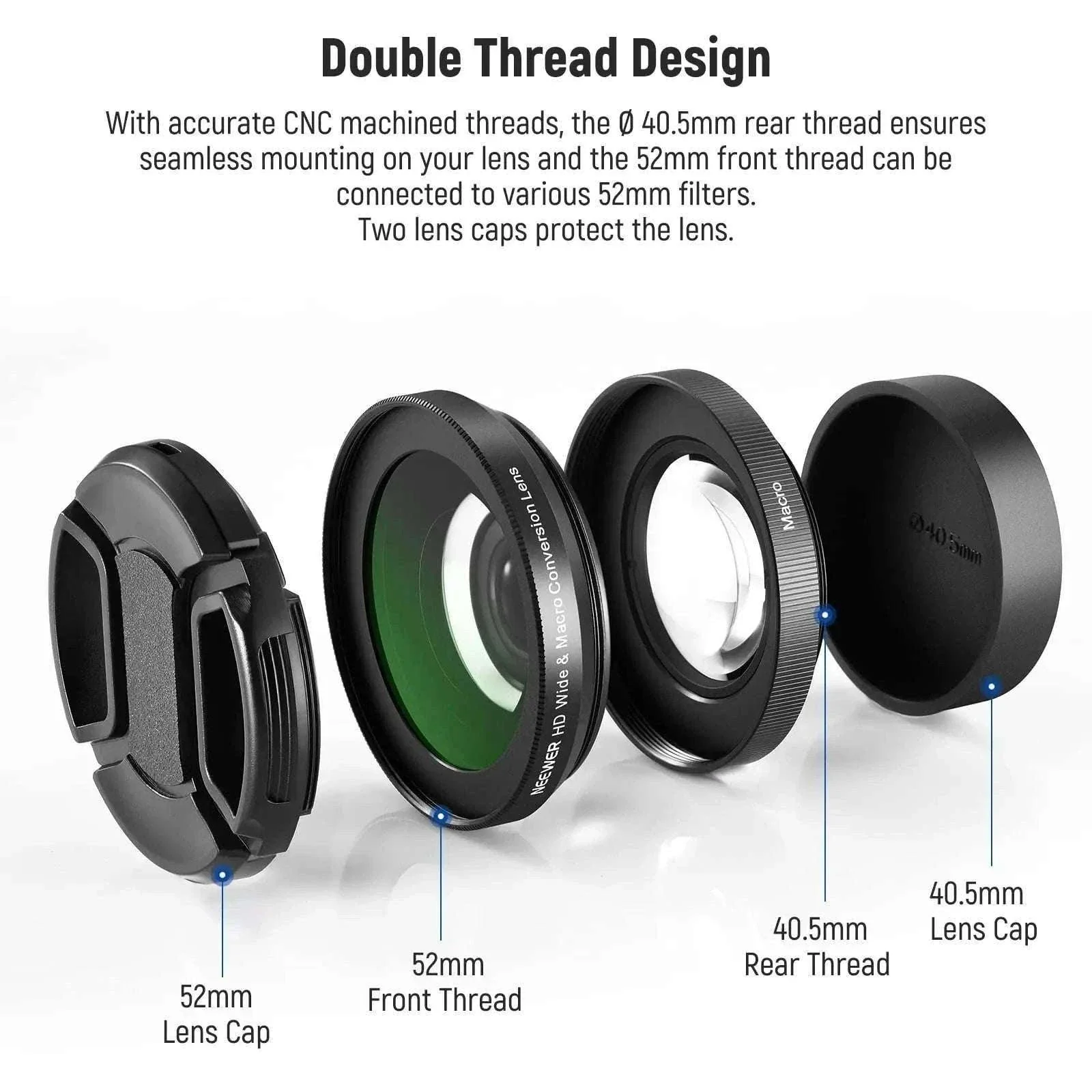 40.5mm 2-in-1 Wide Angle & 10X Macro Lens for Sony ZV-E10 ZV-1F - Image 5