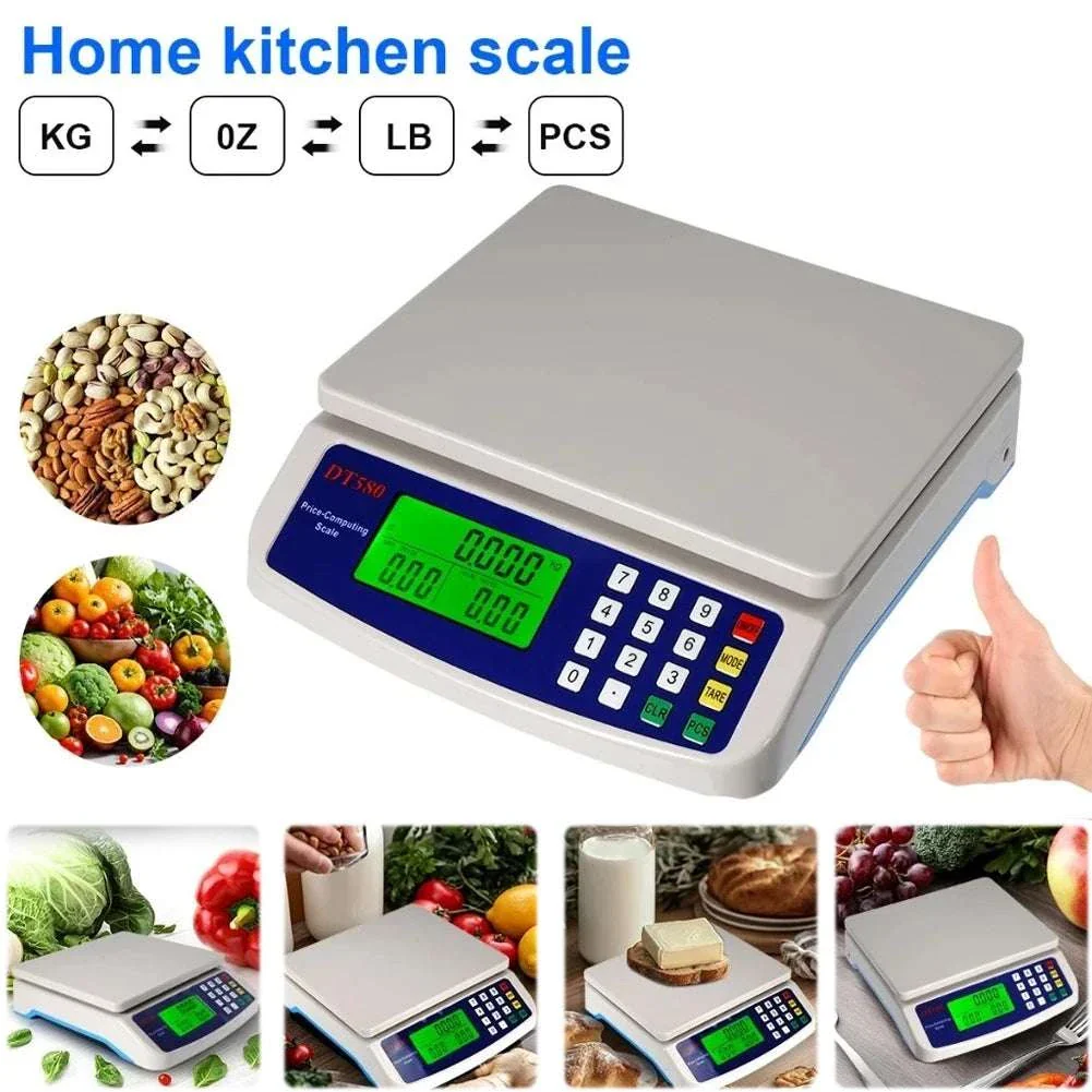 Digital Price Computing Scale 30kg 1g LCD Stainless Steel Platform - Image 10