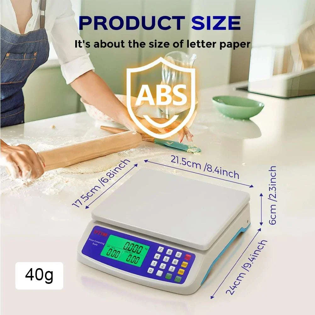 Digital Price Computing Scale 30kg 1g LCD Stainless Steel Platform - Image 14