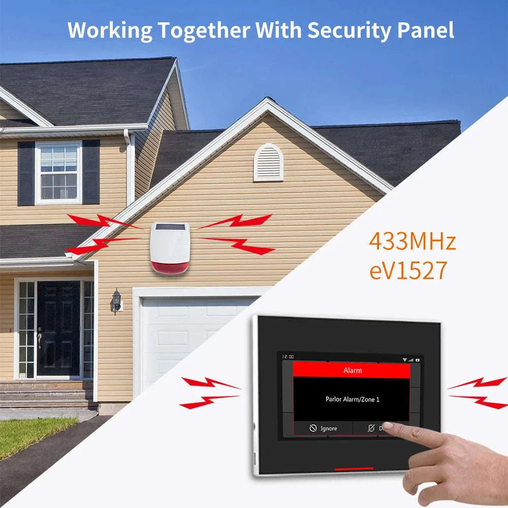 433MHz Outdoor Solar Wireless Siren for Perimeter Security - Image 9