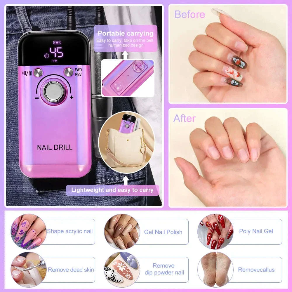 45000RPM Electric Nail Drill Machine for Salon-Style Nails - Image 3