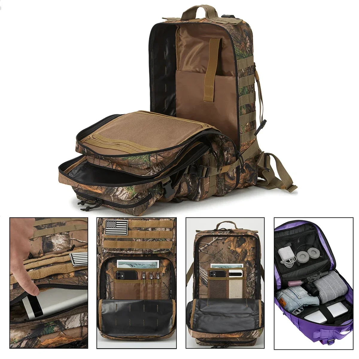 45L Large Capacity Tactical Backpack for Hiking, Camping, Gym and Trekking - Image 5