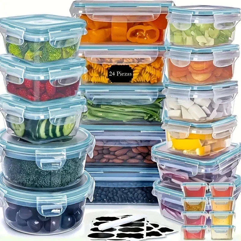 48-Piece Airtight Food Storage Container Set with Labels - Image 2