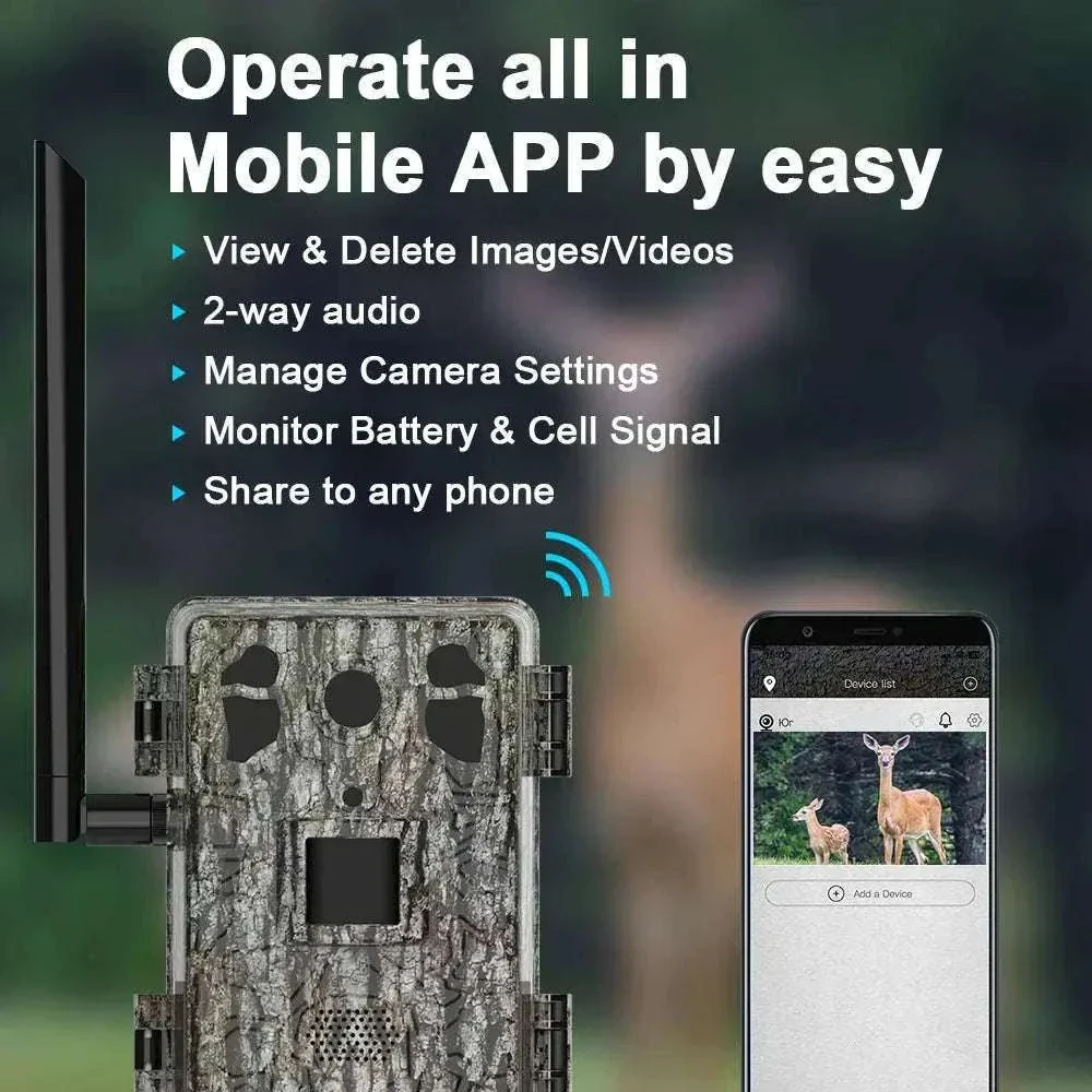 4G LTE Hunting Trail Camera with Solar Panel for Remote Wildlife Monitoring - Image 3