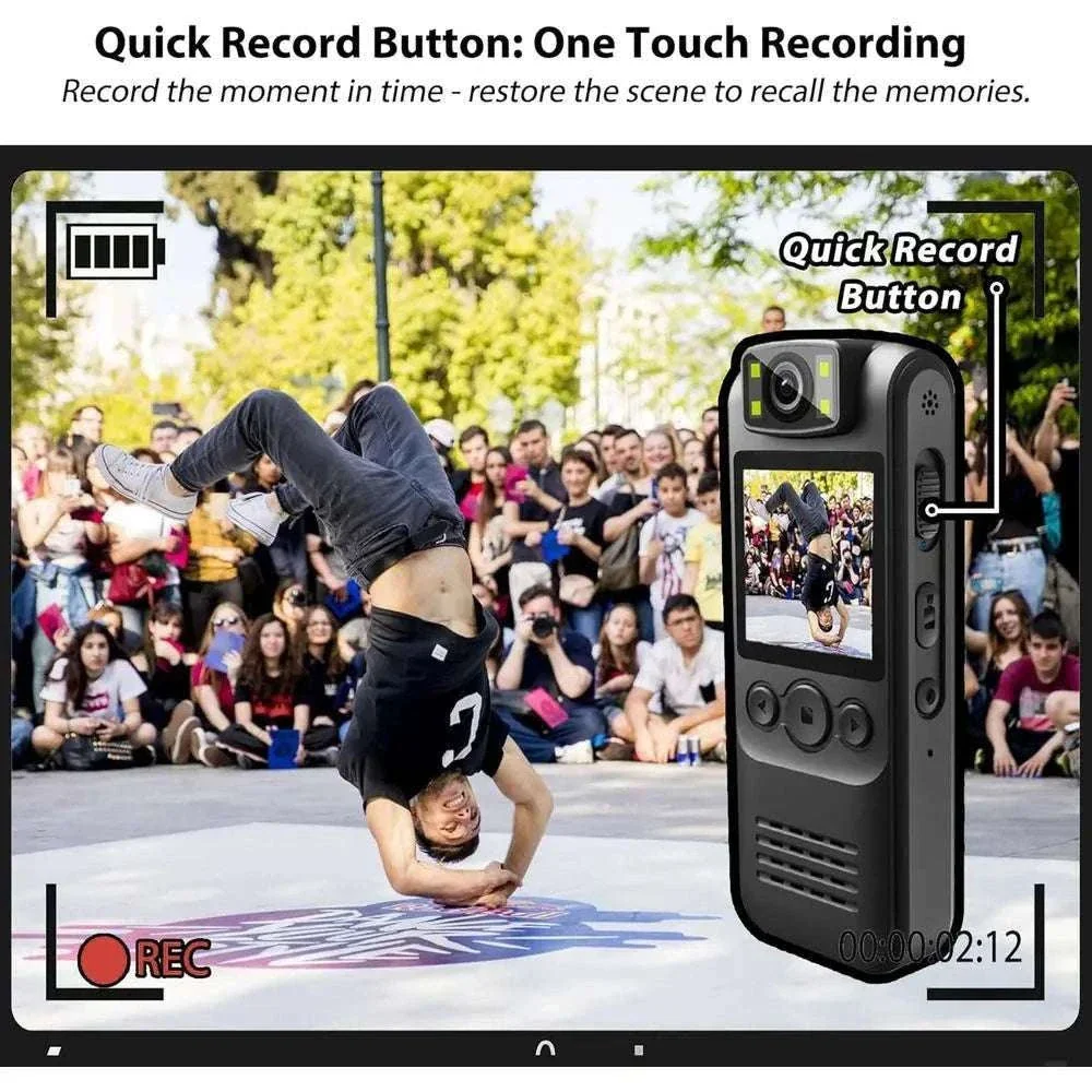 4K Wearable Body Camera with 180° Lens, Magnetic Clip & Bike Mount - Image 3