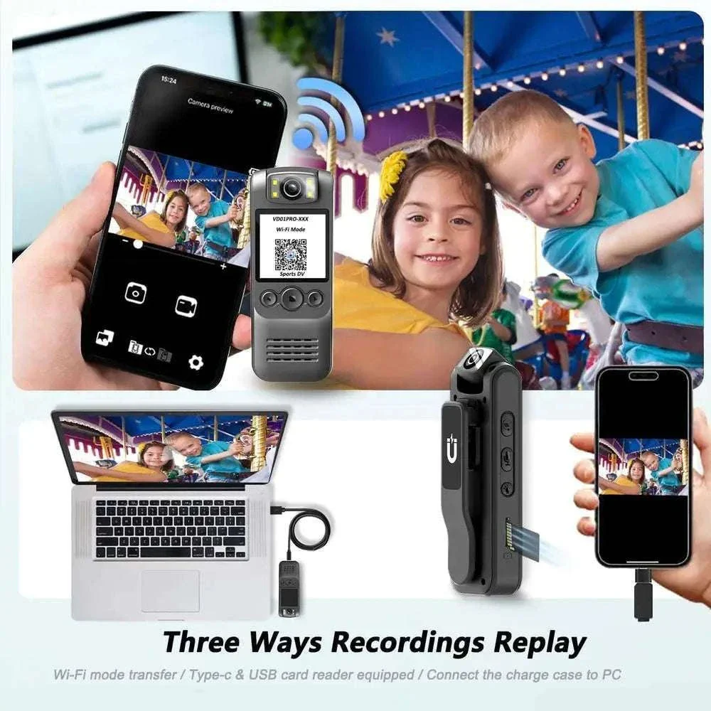 4K Wearable Body Camera with 180° Lens, Magnetic Clip & Bike Mount - Image 8