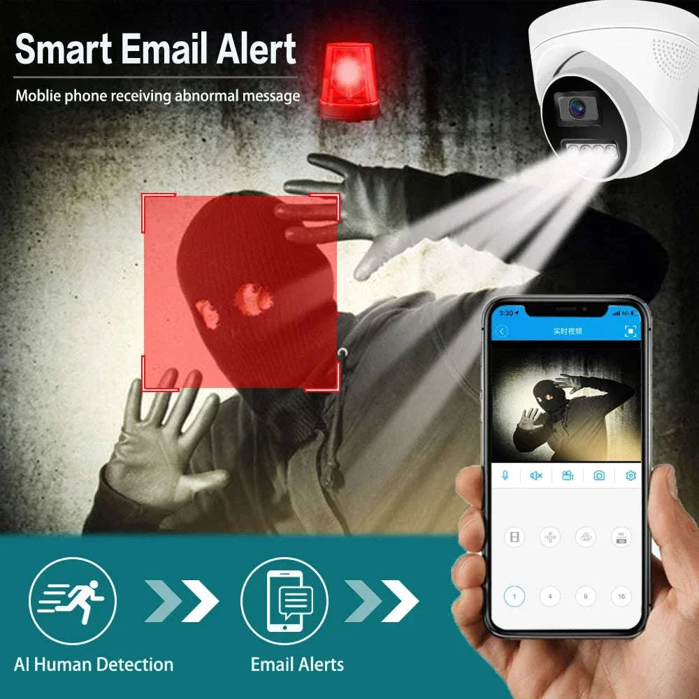 4K 8MP PoE IP Dome Security Camera with Full-Color Night Vision - Image 4
