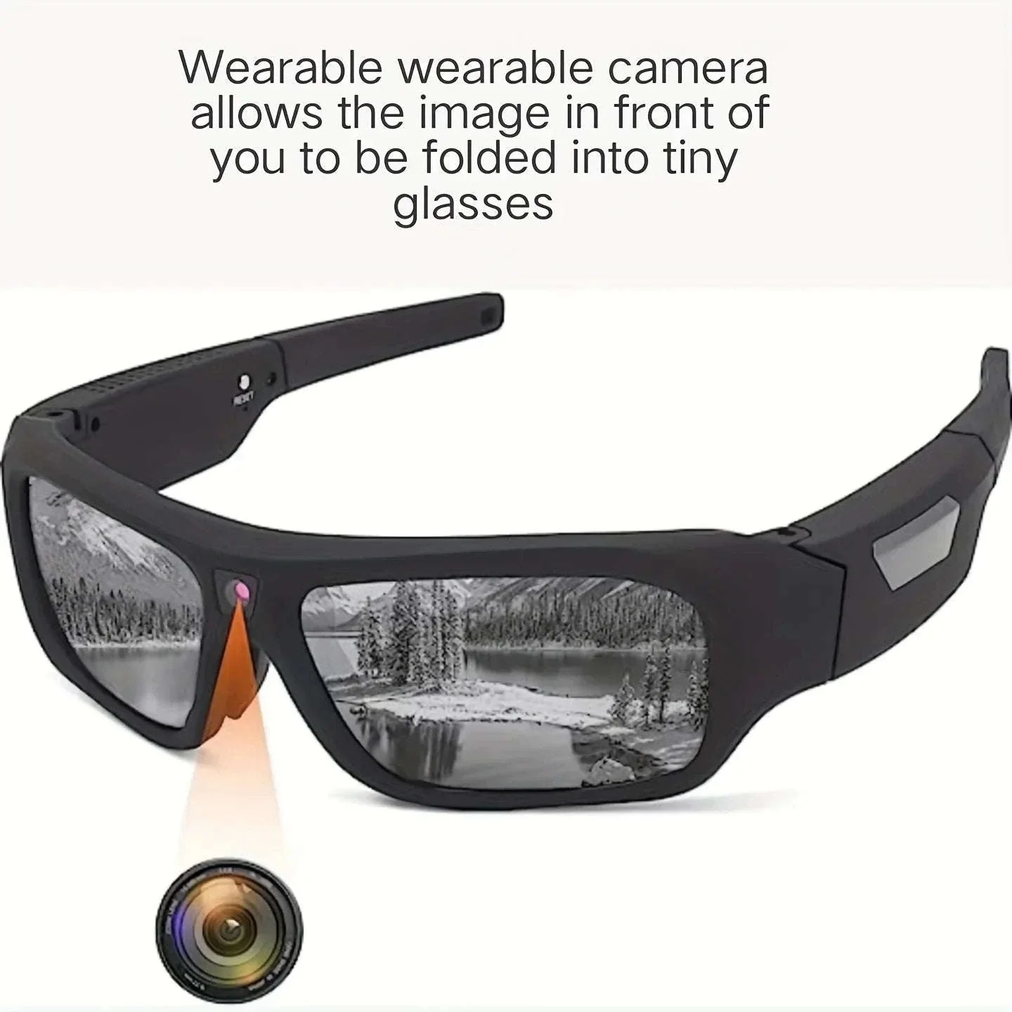 4K HD Camera Glasses with 120-Min Recording & Hands-Free Video