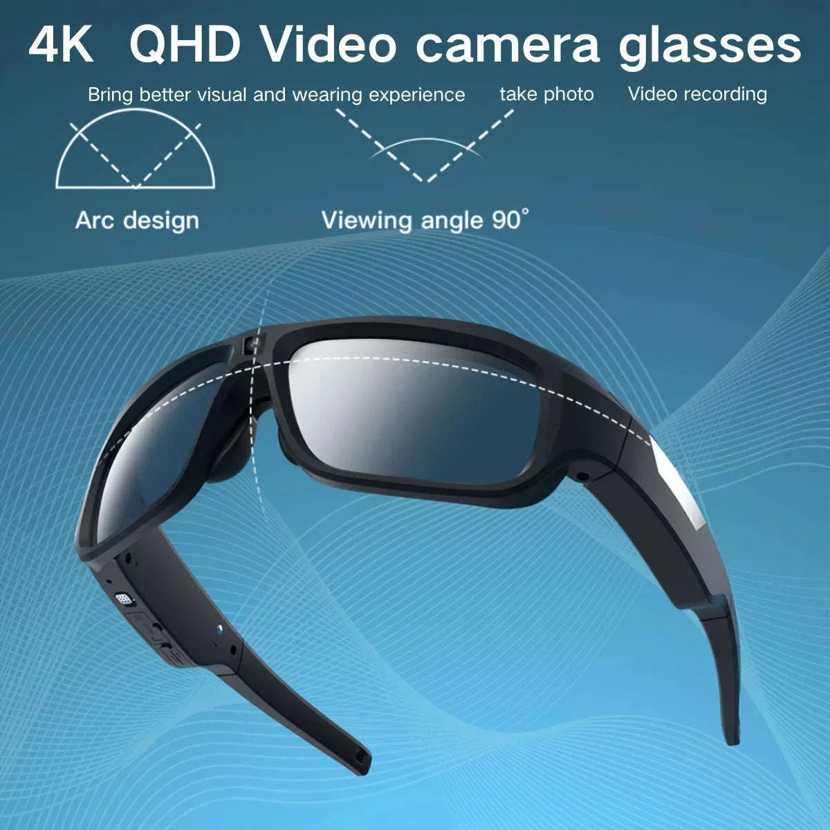 4K HD Camera Glasses with 120-Min Recording & Hands-Free Video - Image 3