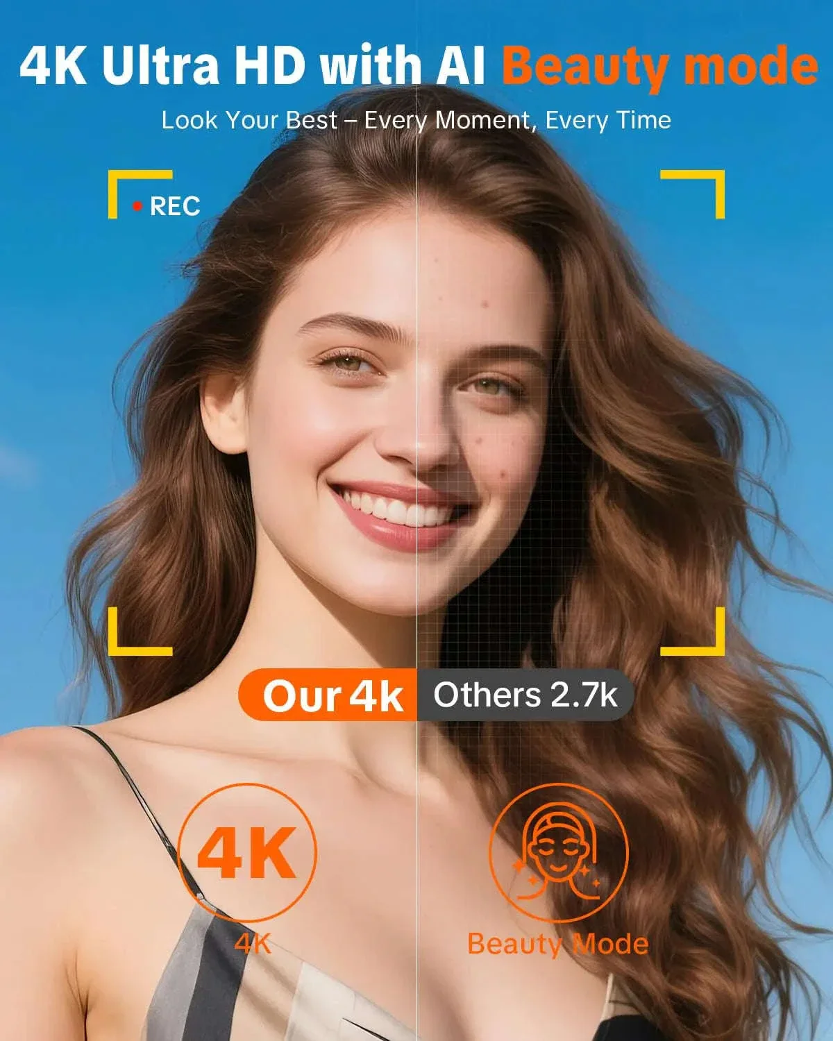 4K Digital Camera with Ring Light, Flip Screen for Vlogging - Image 5