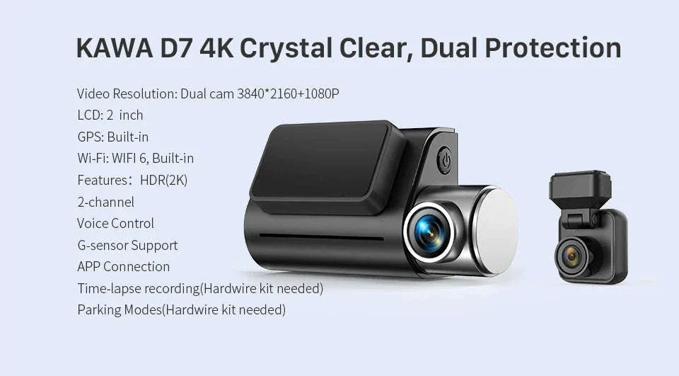 4K Front & Rear Dash Cam with GPS, WiFi 6 & Voice Control - Image 9
