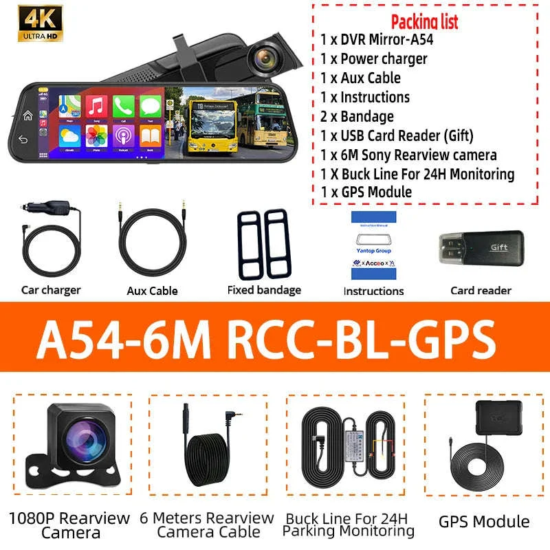 4K Touch Screen Car Dash Cam with Rear Camera - Image 23