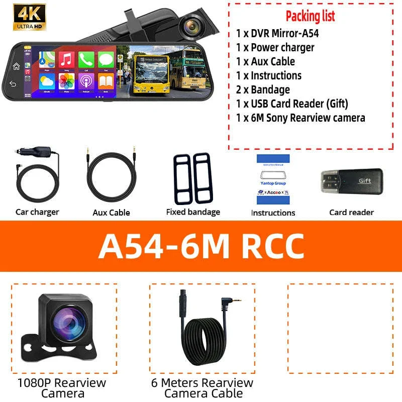 4K Touch Screen Car Dash Cam with Rear Camera - Image 25