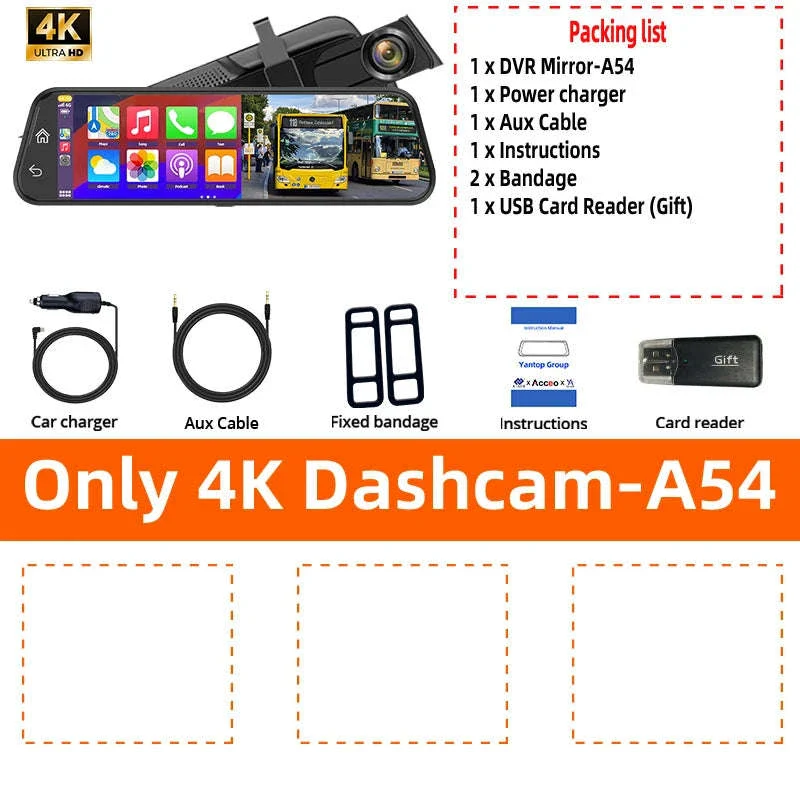 4K Touch Screen Car Dash Cam with Rear Camera - Image 28