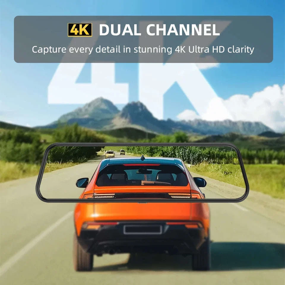 4K Touch Screen Car Dash Cam with Rear Camera - Image 3
