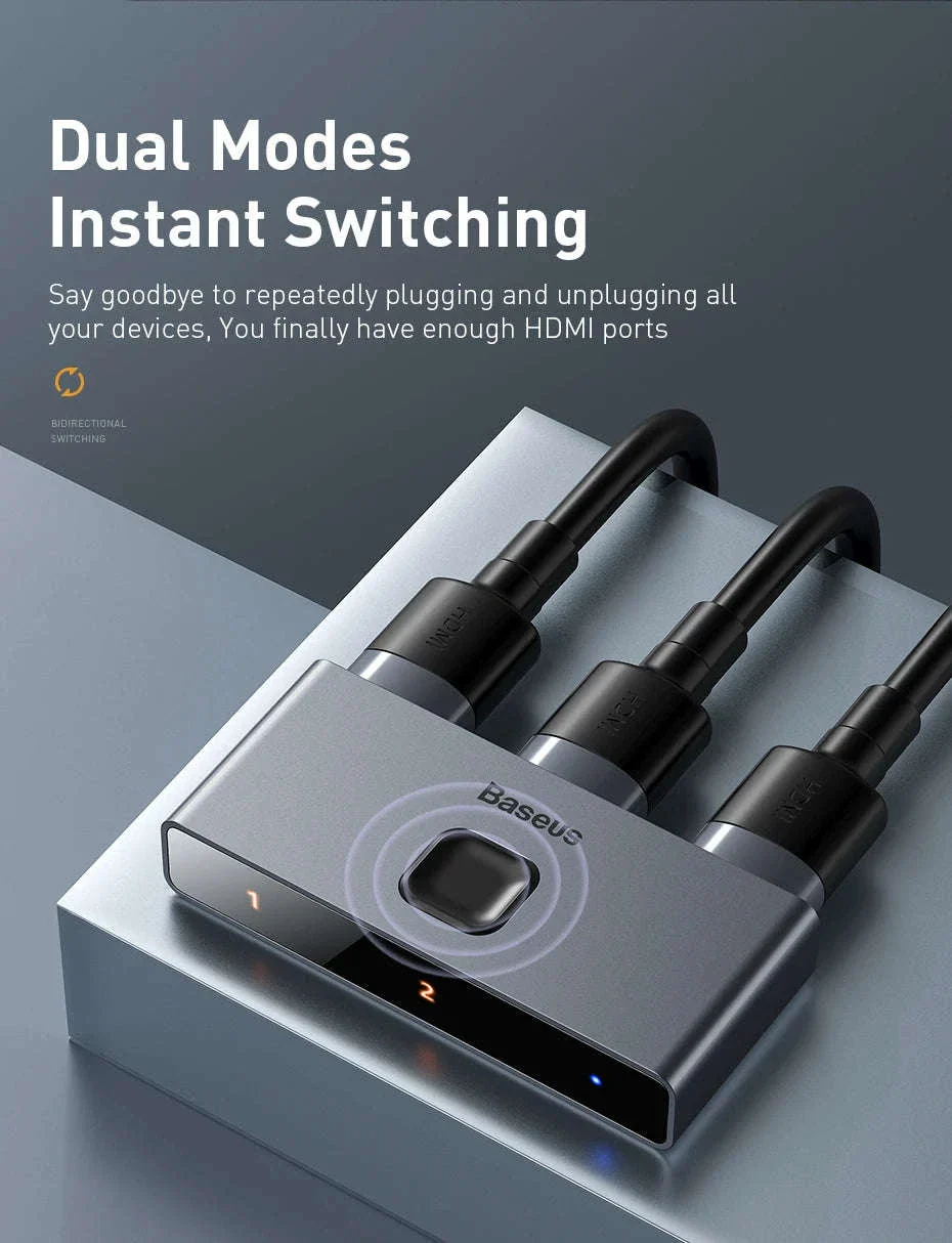 4K HDMI Switcher Bi-Directional 2-in-1 Splitter for TV, PS4, PC - Image 10