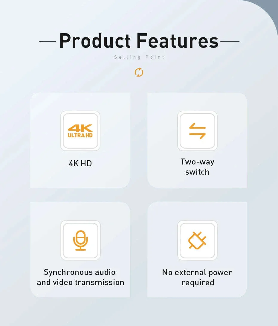 4K HDMI Switcher Bi-Directional 2-in-1 Splitter for TV, PS4, PC - Image 8