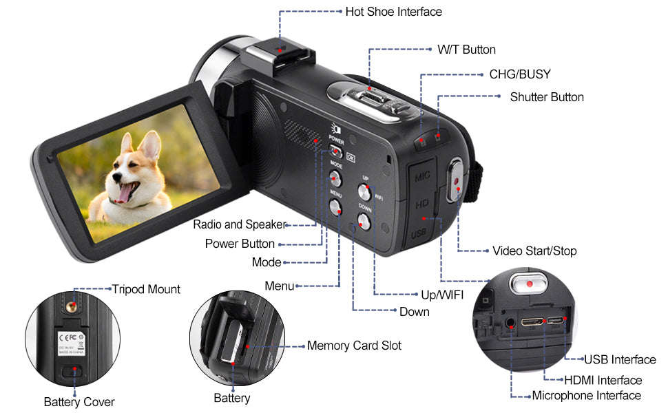 4K Video Camera Camcorder with 18X Zoom and 48MP Vlogging - Image 9