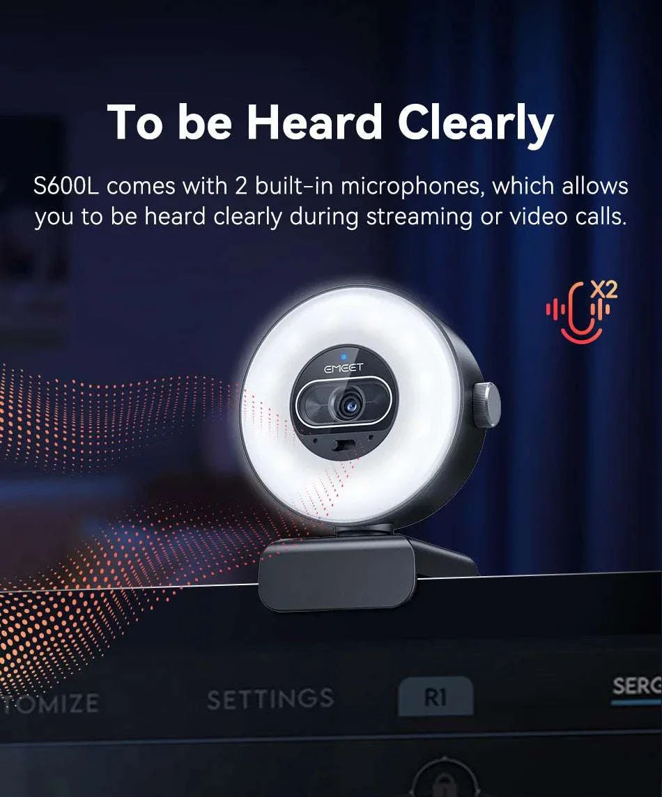 4K Webcam with Ring Light Autofocus 1080P 60FPS USB Camera - Image 19