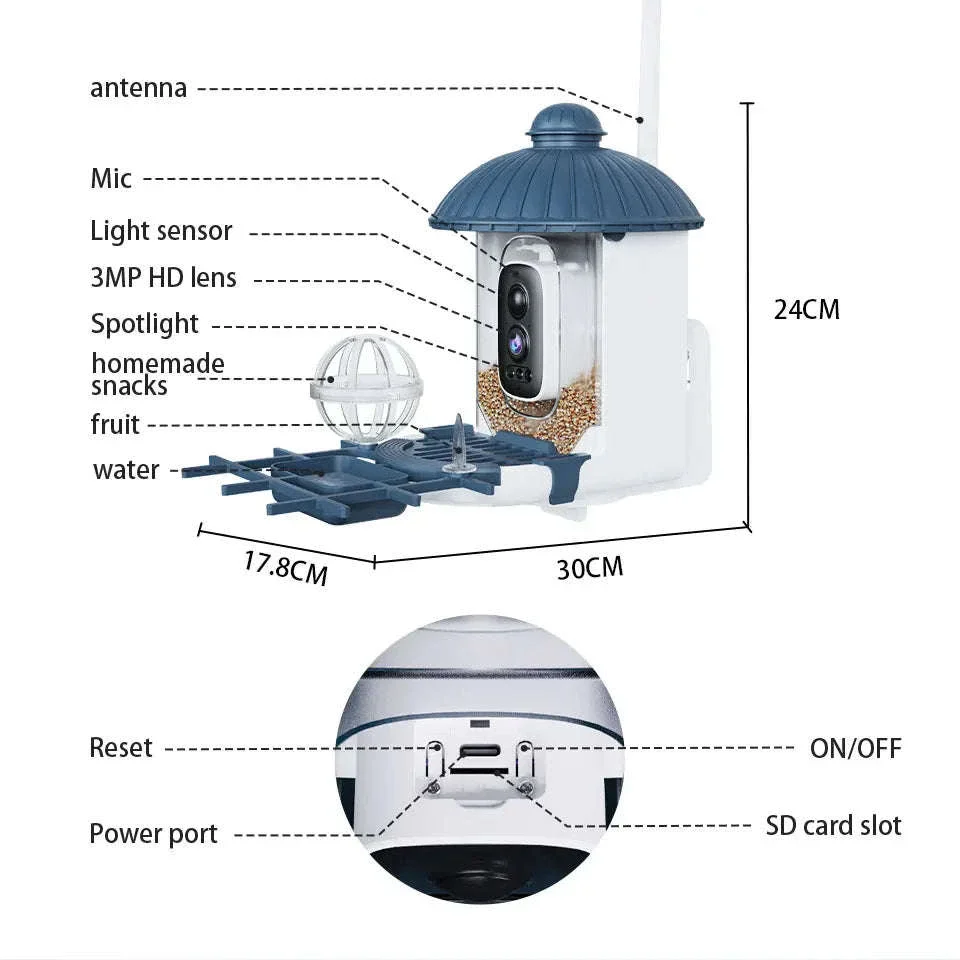Smart Bird Feeder Camera with Solar Power, 4MP HD WiFi - Image 15